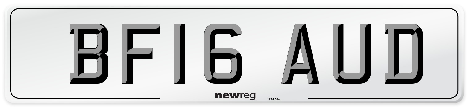 BF16 AUD Number Plate from New Reg